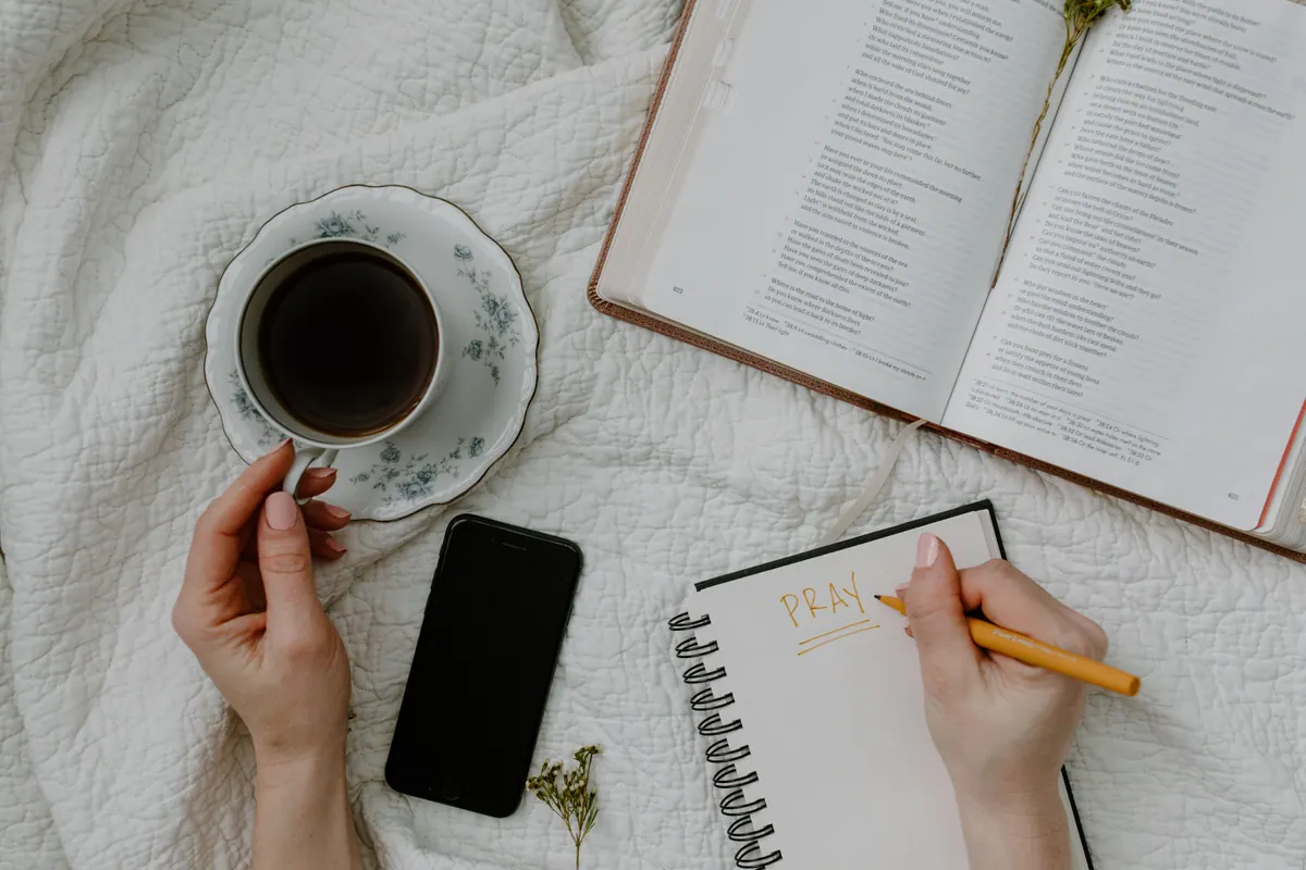 Bible journal and prayer notes for daily healing scripture reflection